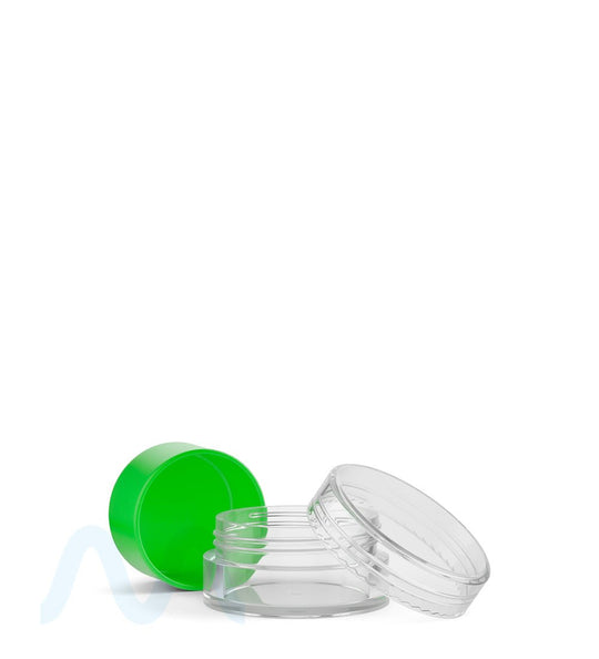 Clear Concentrate Containers w/ Screw Top Cap & Green Silicone Insert | 5mL - Plastic - 100 Count - 12