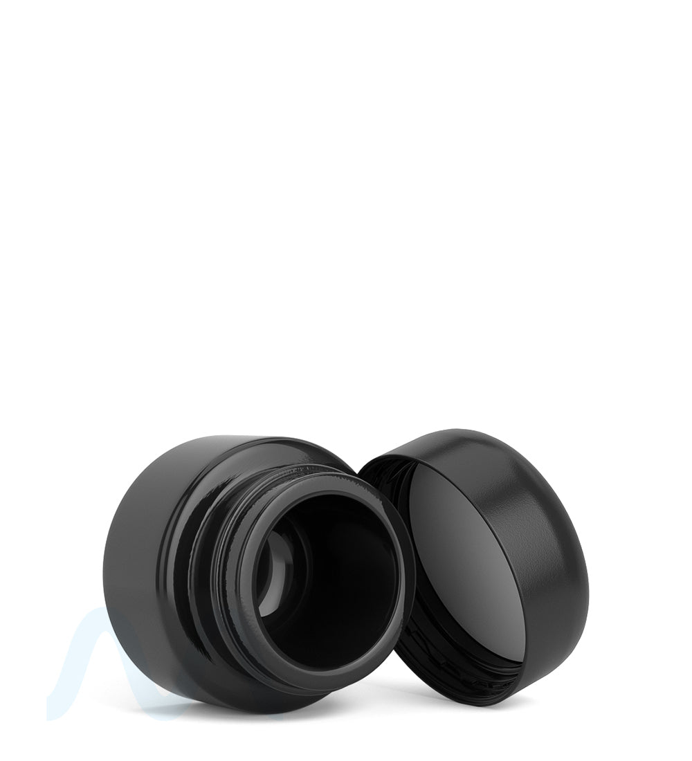 Child Resistant | Glossy Black Glass Concentrate Containers w/ Cap | 29mm - 5mL - 504 Count - 8