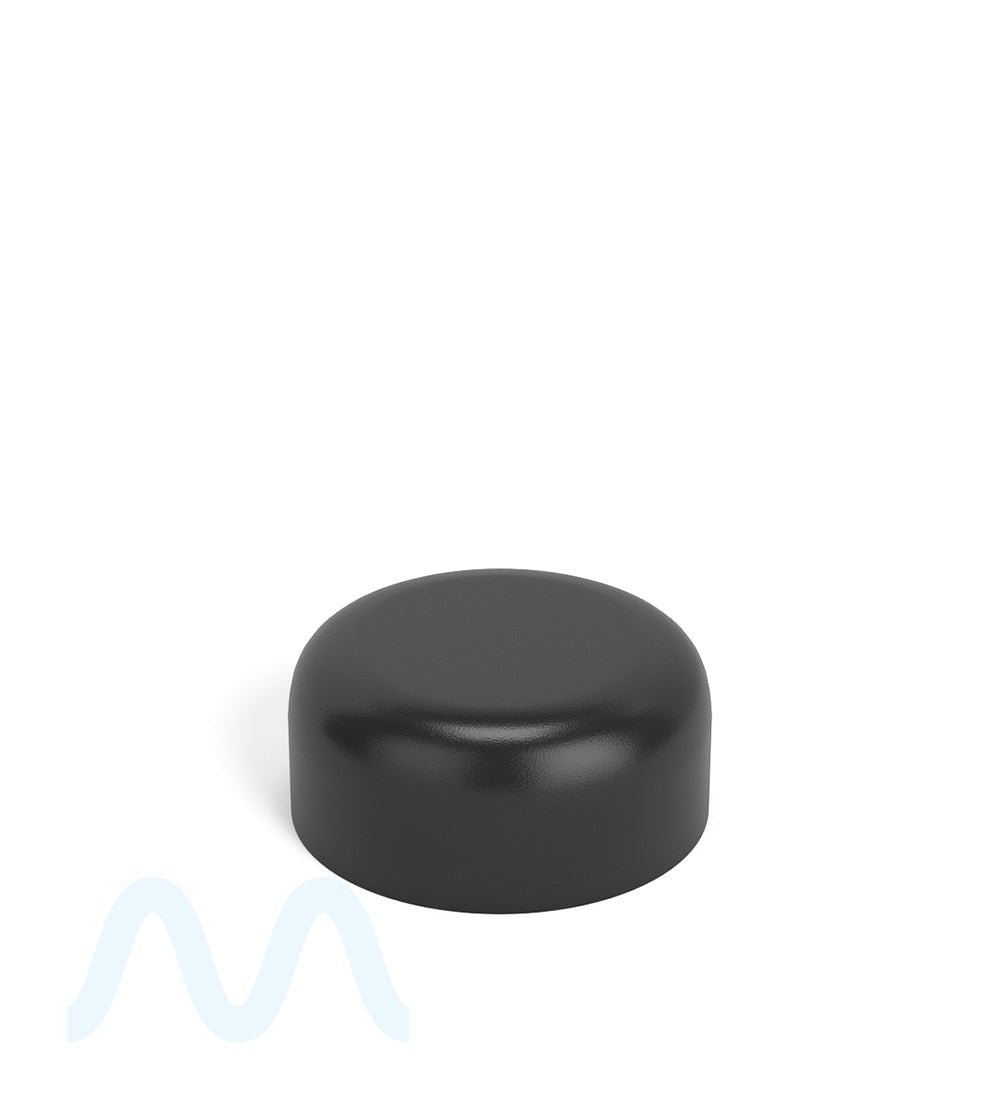 Child Resistant | Smooth Push Down & Turn Plastic Caps w/ Foam Liner | 29mm - Semi Gloss Black - 504 Count - 1