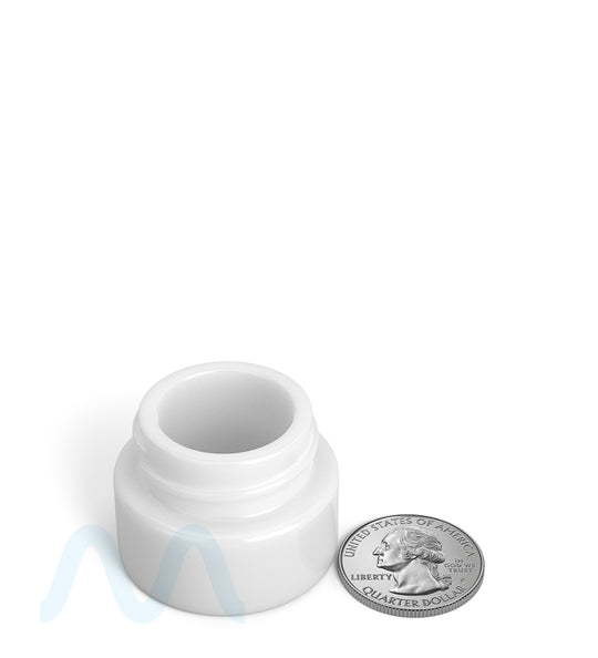 Child Resistant | Glossy White Glass Concentrate Containers w/ Cap | 29mm - 5mL - 504 Count - 6