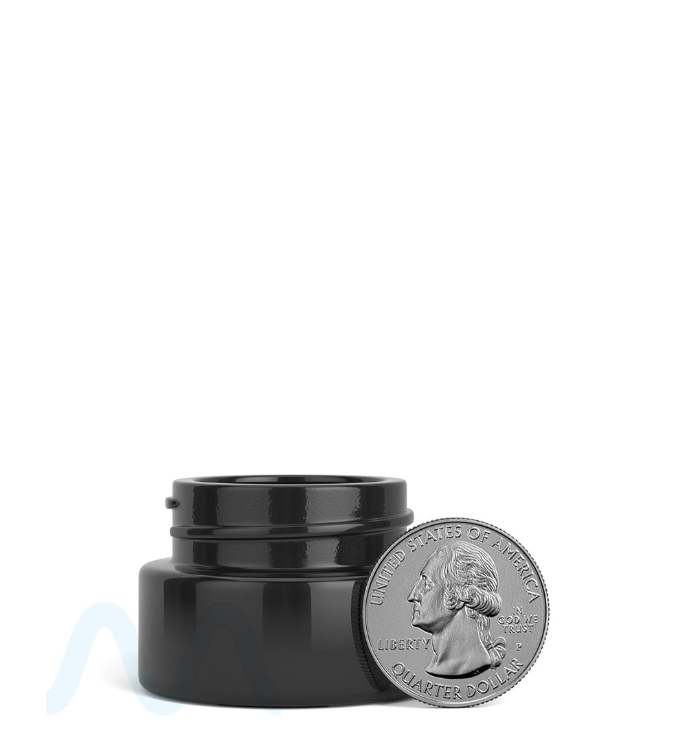 Child Resistant | Glossy Black Glass Concentrate Containers w/ Cap | 32mm - 9mL - 320 Count - 5