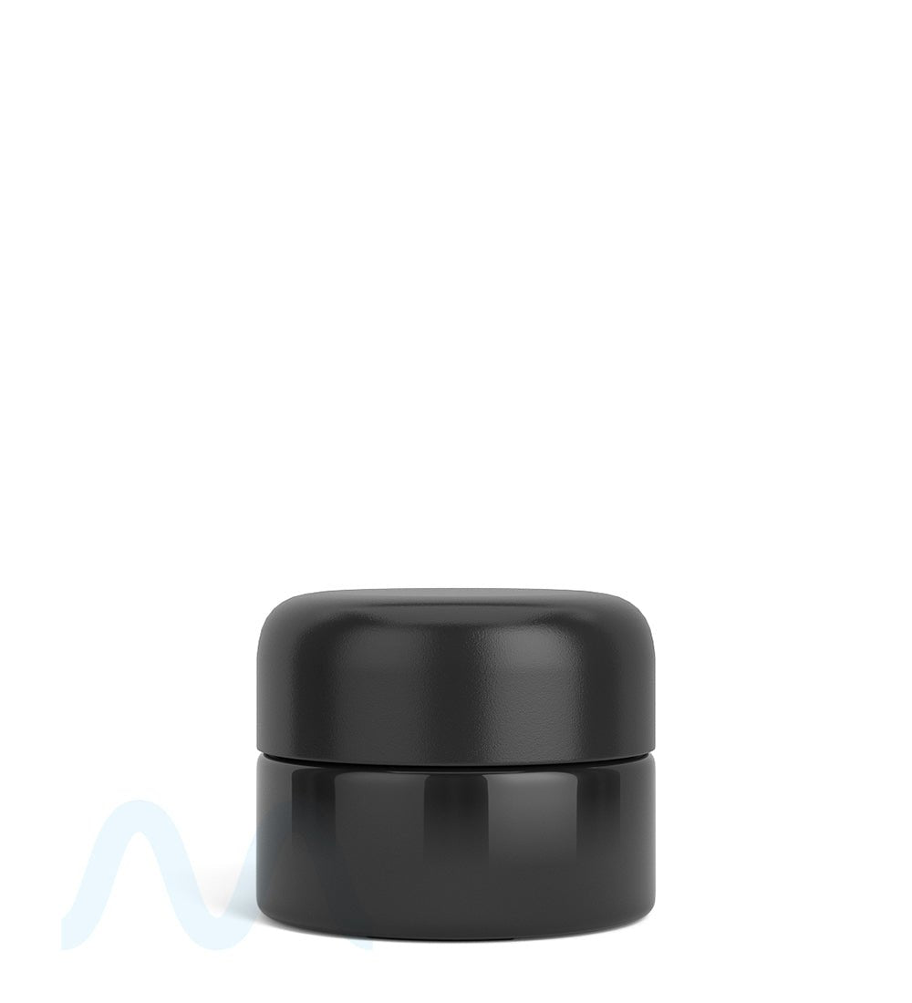 Child Resistant | Glossy Black Glass Concentrate Containers w/ Cap | 32mm - 9mL - 320 Count - 7