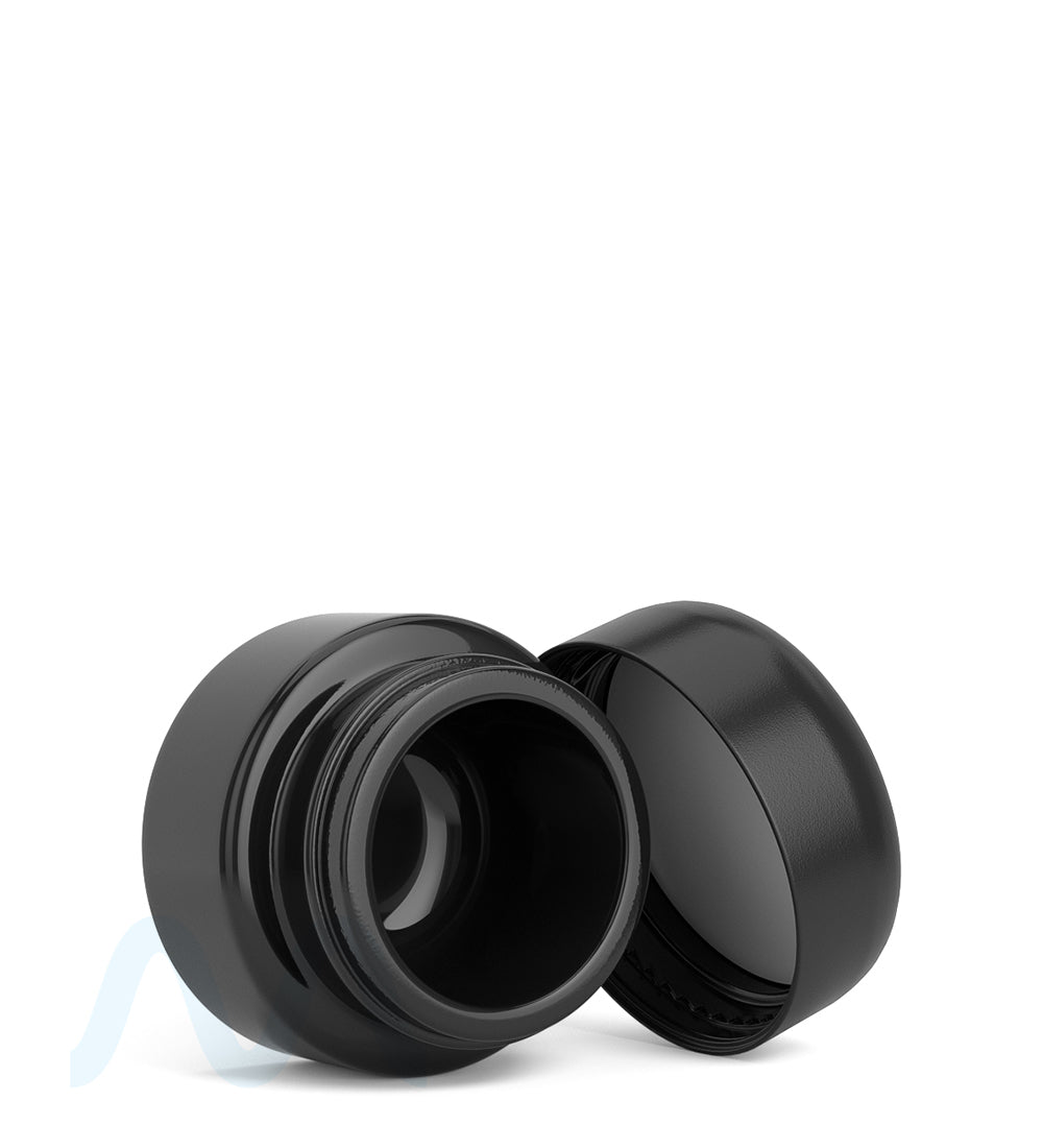 Child Resistant | Glossy Black Glass Concentrate Containers w/ Cap | 32mm - 9mL - 320 Count - 8