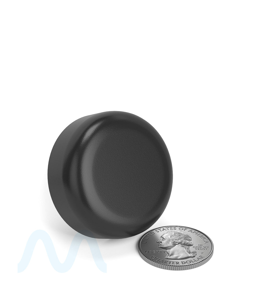 Child Resistant | Smooth Push Down & Turn Plastic Caps w/ Foam Liner | 38mm - Semi Gloss Black - 320 Count - 5