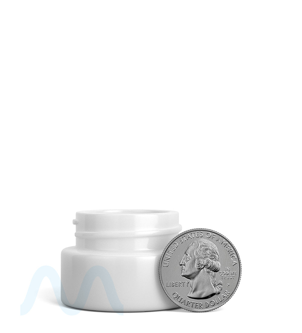 Child Resistant | Glossy White Glass Concentrate Containers w/ Cap | 32mm - 9mL - 320 Count - 5