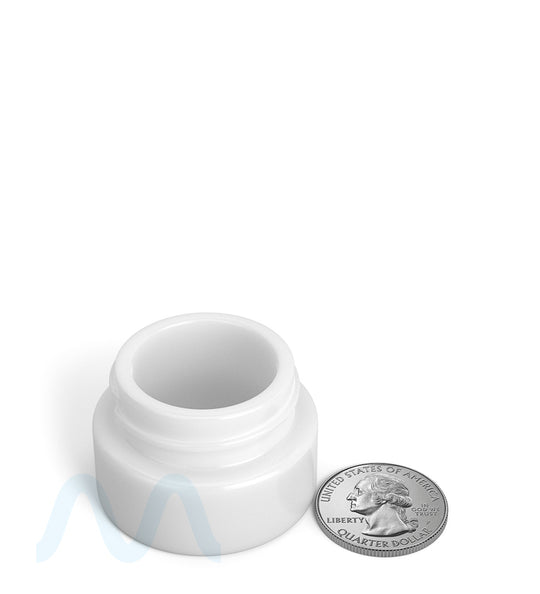 Child Resistant | Glossy White Glass Concentrate Containers w/ Cap | 32mm - 9mL - 320 Count - 6