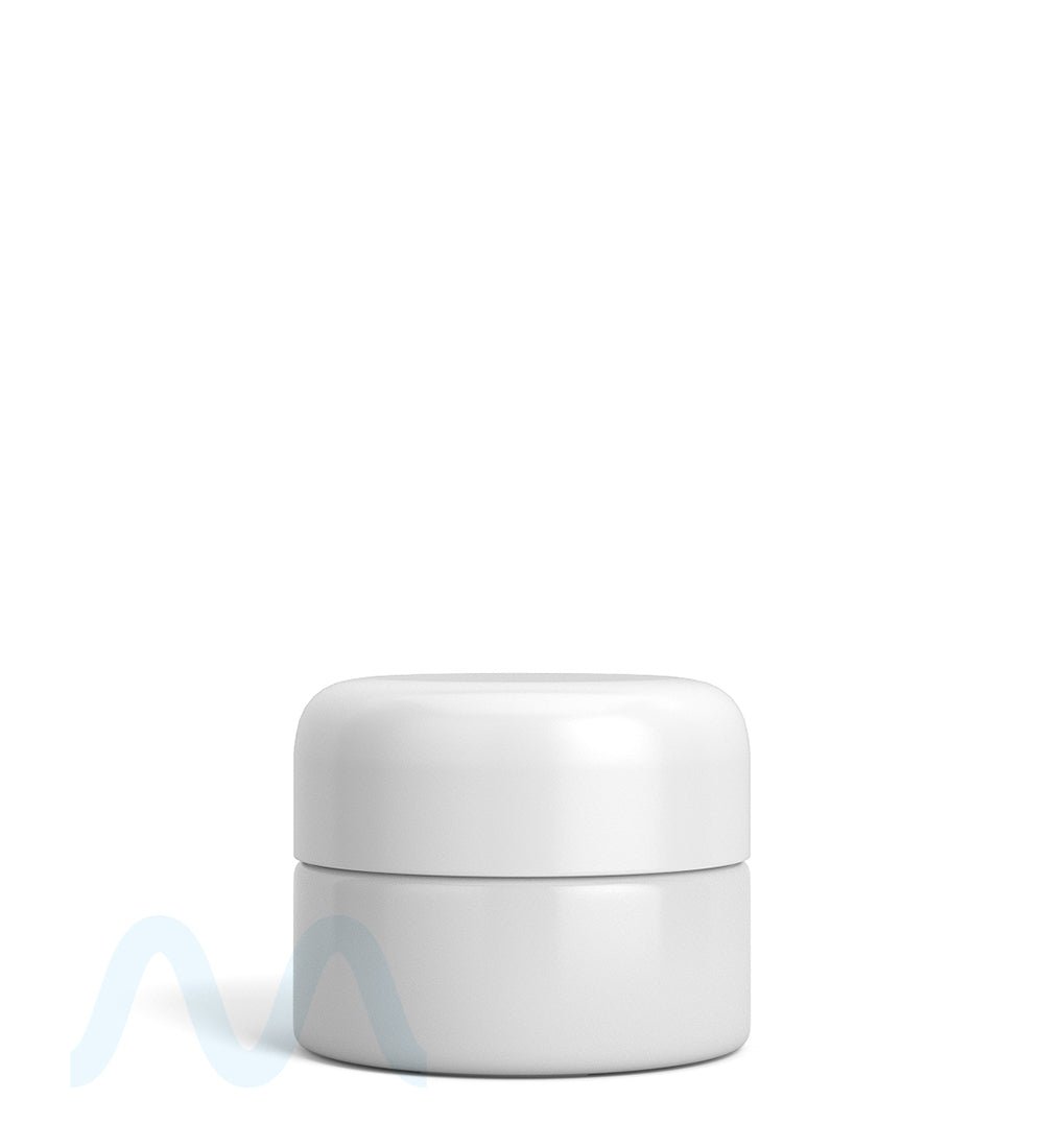 Child Resistant | Glossy White Glass Concentrate Containers w/ Cap | 32mm - 9mL - 320 Count - 7