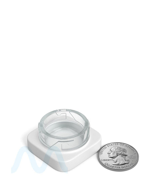 Child Resistant | Qube White Glass Concentrate Jar w/ White Cap | 32mm - 5mL - 250 Count - 6