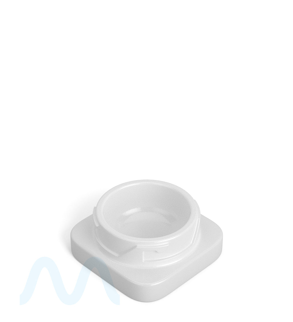 Child Resistant | Qube White Glass Concentrate Jar w/ White Cap | 38mm - 9mL - 250 Count - 1