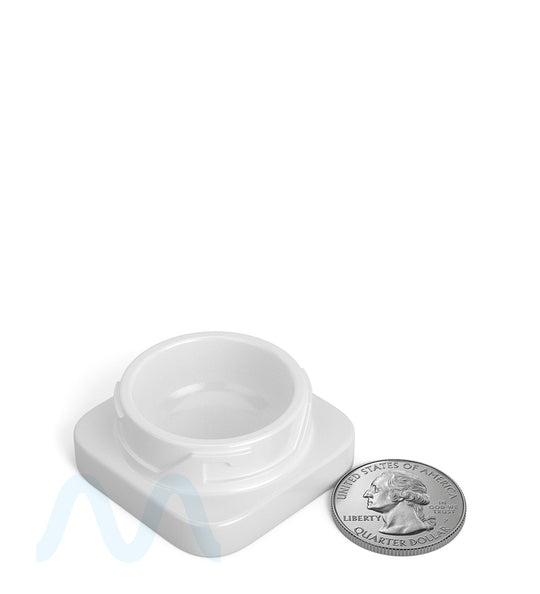 Child Resistant | Qube White Glass Concentrate Jar w/ White Cap | 38mm - 9mL - 250 Count - 6