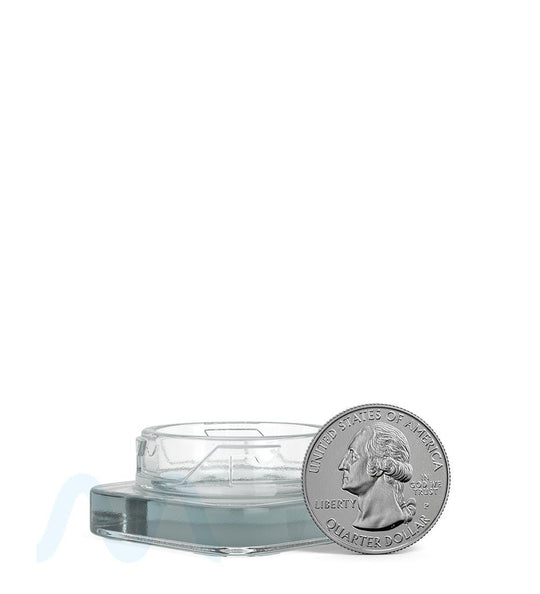 Child Resistant | Qube Clear Glass Concentrate Jar w/ White Cap | 38mm - 9mL - 250 Count - 5