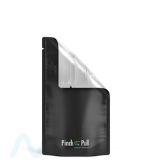 Child Resistant & Tamper Evident | Pinch N Pull Matte Black Vista PCR Mylar Bags | 4in x 7.4in - 7g - 250 Count