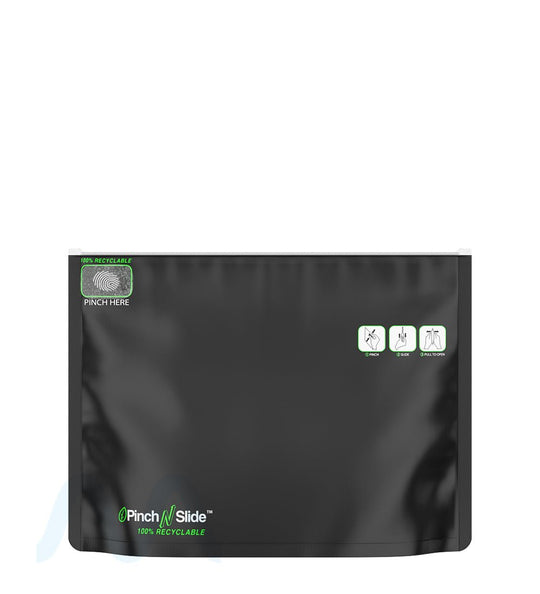 Child Resistant | 100% Recyclable Pinch N Slide ASTM Matte Black Mylar Exit Bags | 12in x 9in - 56g - 250 Count - 2