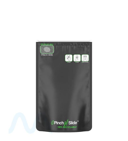 Child Resistant | 100% Recyclable Pinch N Slide ASTM Matte Black Mylar Bags | 4in x 6.5in - 7g - 250 Count - 1