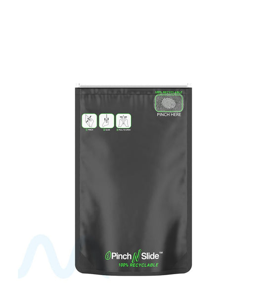 Child Resistant | 100% Recyclable Pinch N Slide ASTM Matte Black Mylar Bags | 4in x 6.5in - 7g - 250 Count - 2