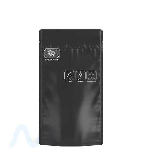 Child Resistant & Tamper Evident | Pinch N Slide 3.0 Matte Black Mylar Bags | 4in x 7.4in - 7g - 250 Count - 2