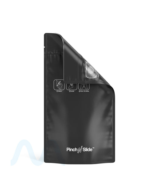 Child Resistant & Tamper Evident | Pinch N Slide 3.0 Matte Black Mylar Bags | 4in x 7.4in - 7g - 250 Count - 5