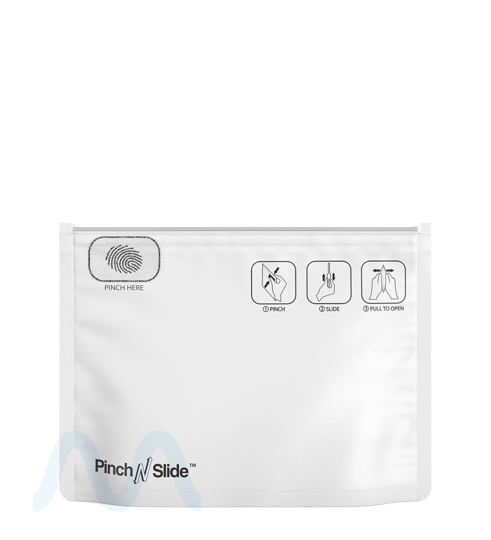 Child Resistant | Pinch N Slide ASTM Matte White Mylar Exit Bags | 8in x 6in - 28g - 250 Count - 2