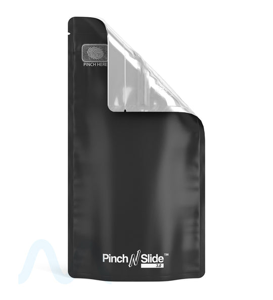 Child Resistant & Tamper Evident | Pinch N Slide 3.0 Matte Black Vista Mylar Bags | 5in x 8.8in - 14g - 250 Count