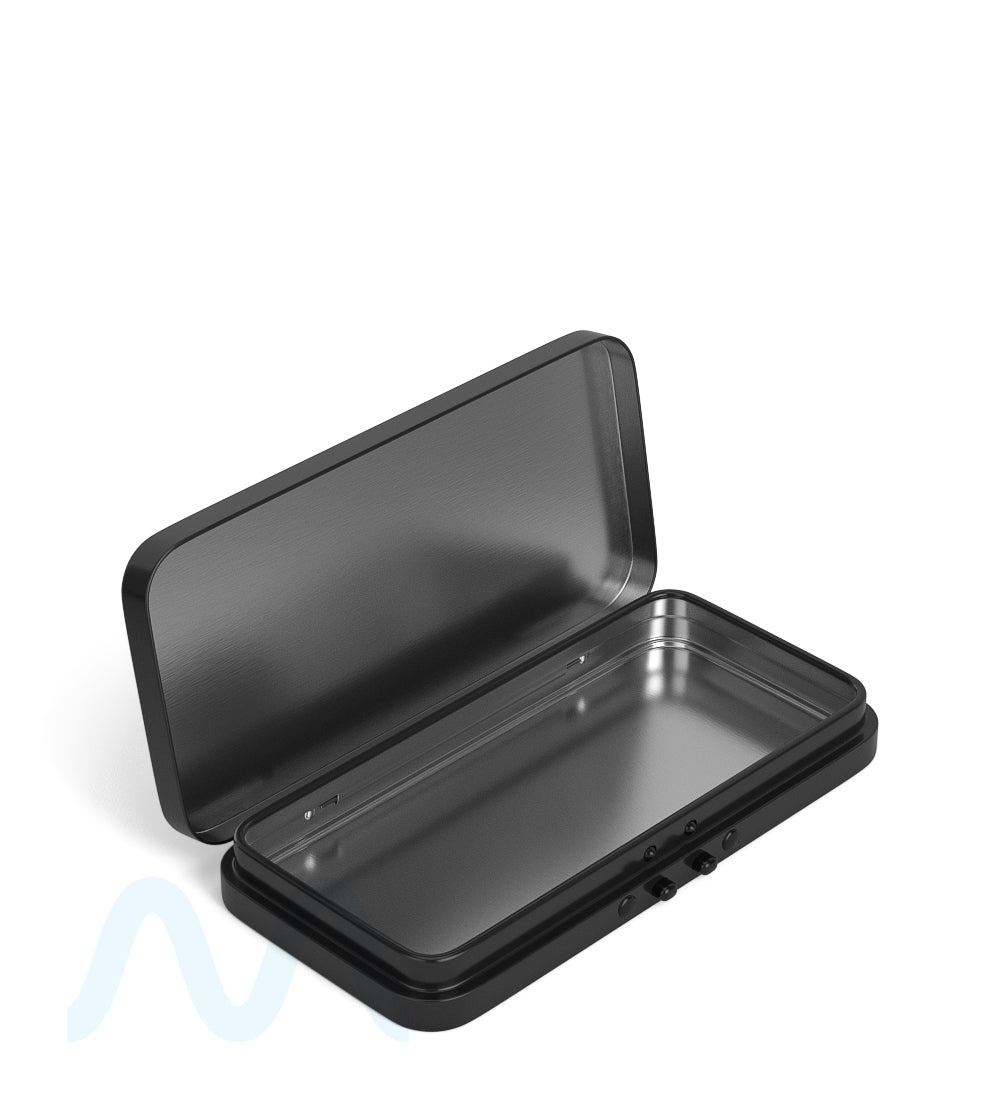 Child Resistant & Sustainable | Hinged - Lid Large Edible & Joint Box | 120mm x 58mm - Black Tin - 100 Count - 4