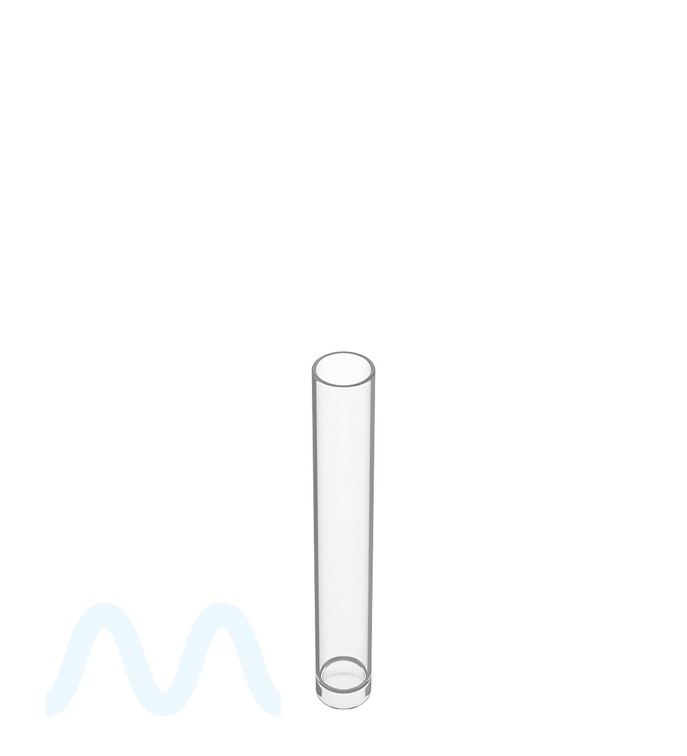 Buttonless Vape Cartridge Tube w/ White Cap | 86mm - Clear Plastic - 500 Count - 1