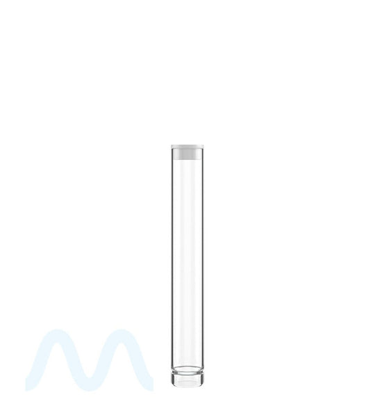 Buttonless Vape Cartridge Tube w/ White Cap | 86mm - Clear Plastic - 500 Count - 5