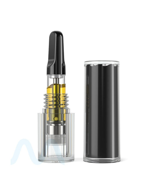 Child Resistant | Vape Cartridge Tube w/ Black Plastic Insert | 80mm - Black - 100 Count - 4