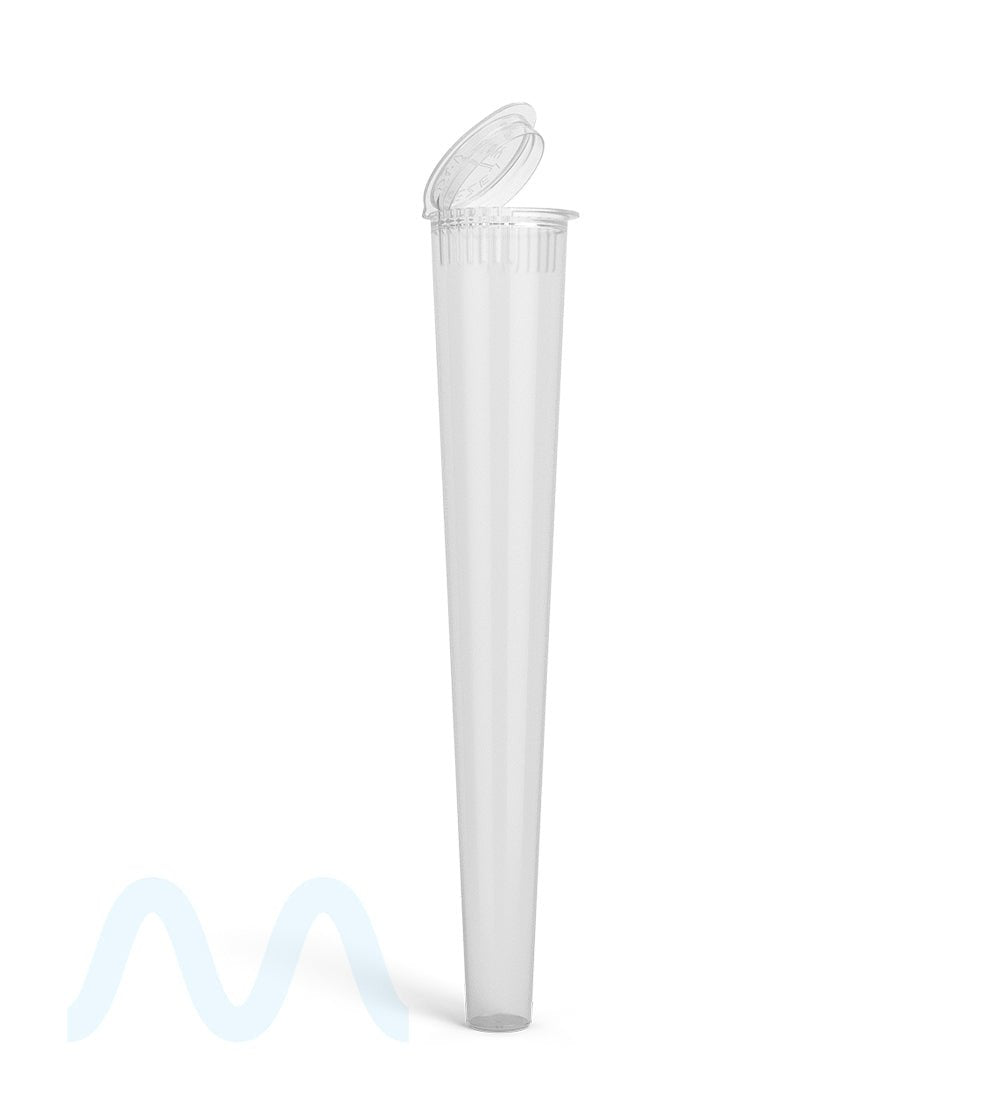 Child Resistant | Pop Top Transparent Conical Pre - Roll Tubes | 109mm - Clear - 1000 Count - 1