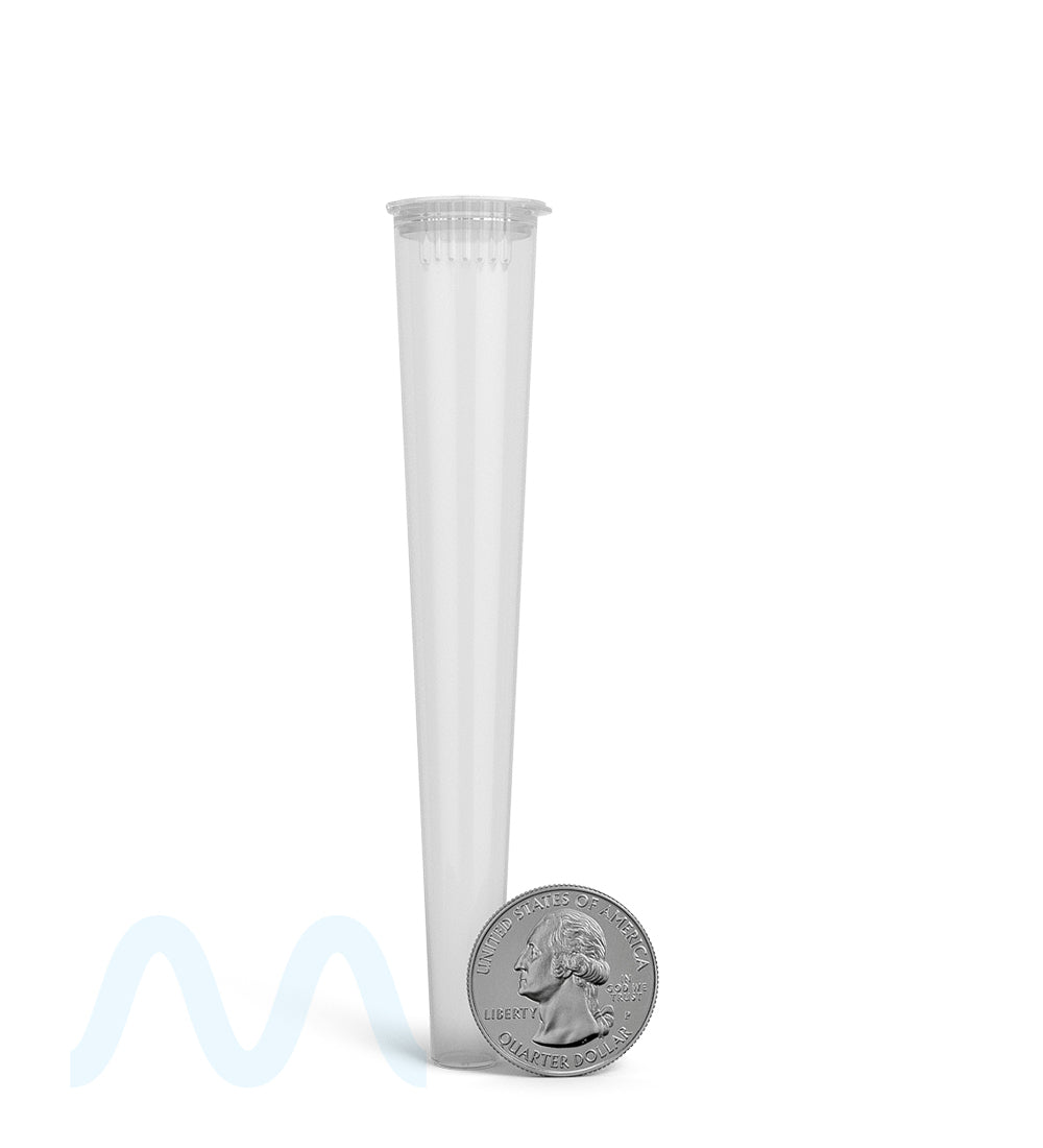 Child Resistant | Pop Top Transparent Conical Pre - Roll Tubes | 109mm - Clear - 1000 Count - 8