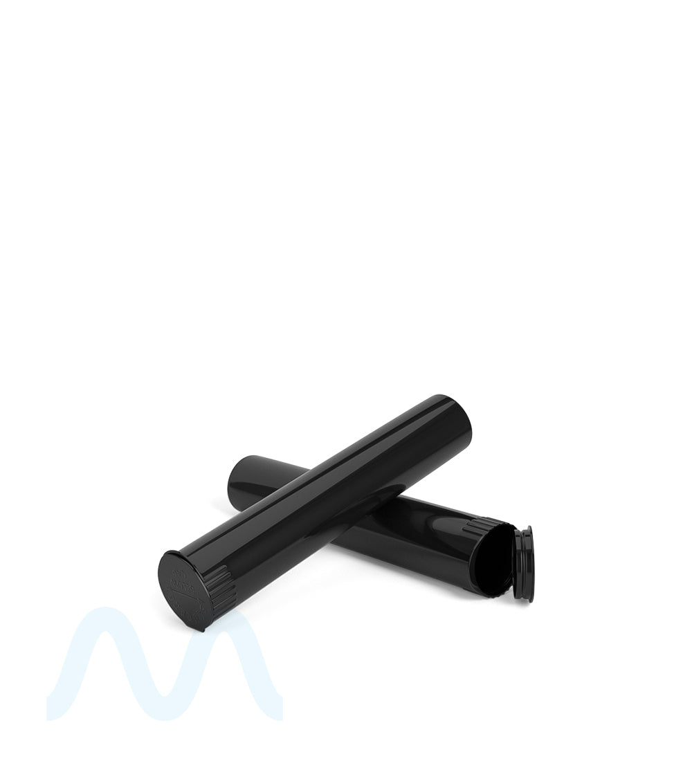 Child Resistant | Pop Top Opaque Plastic PCR Pre - Roll Tubes (Open) | 95mm - Black - 1000 Count - 7