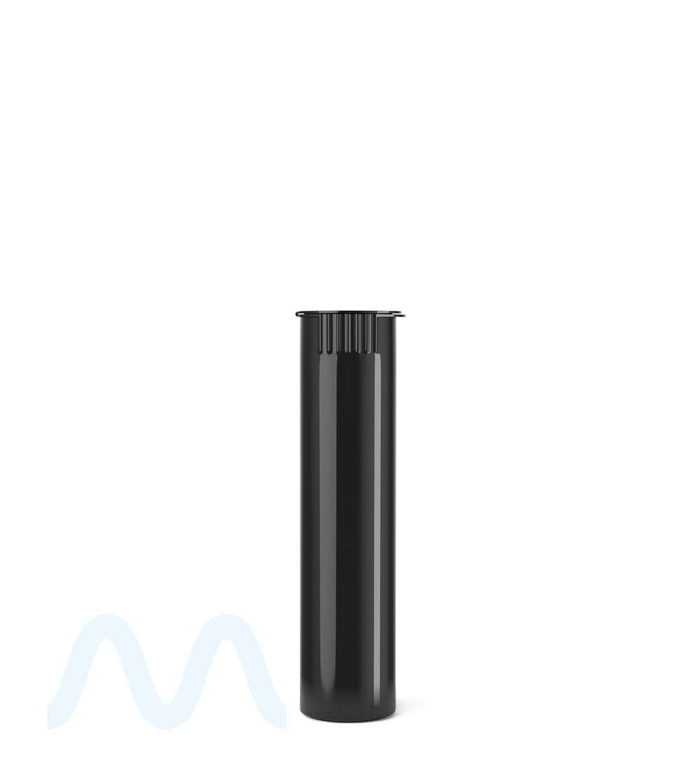 Child Resistant | Pop Top Opaque Plastic Pre - Roll Tubes (Open) | 78mm - Black - 1200 Count - 2