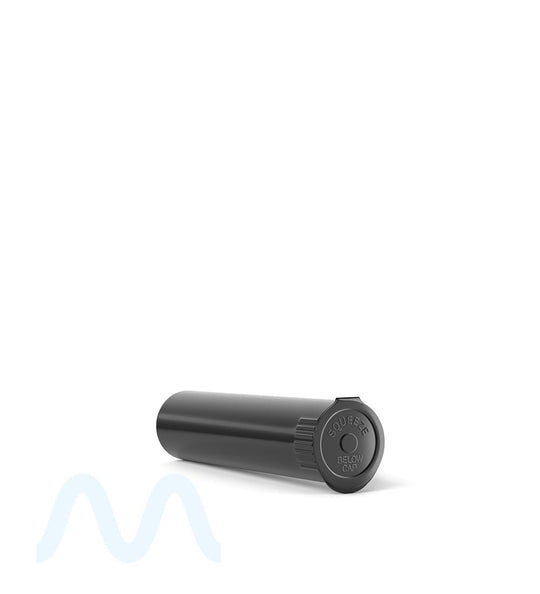 Child Resistant | Pop Top Opaque Plastic Pre - Roll Tubes (Open) | 78mm - Black - 1200 Count - 4