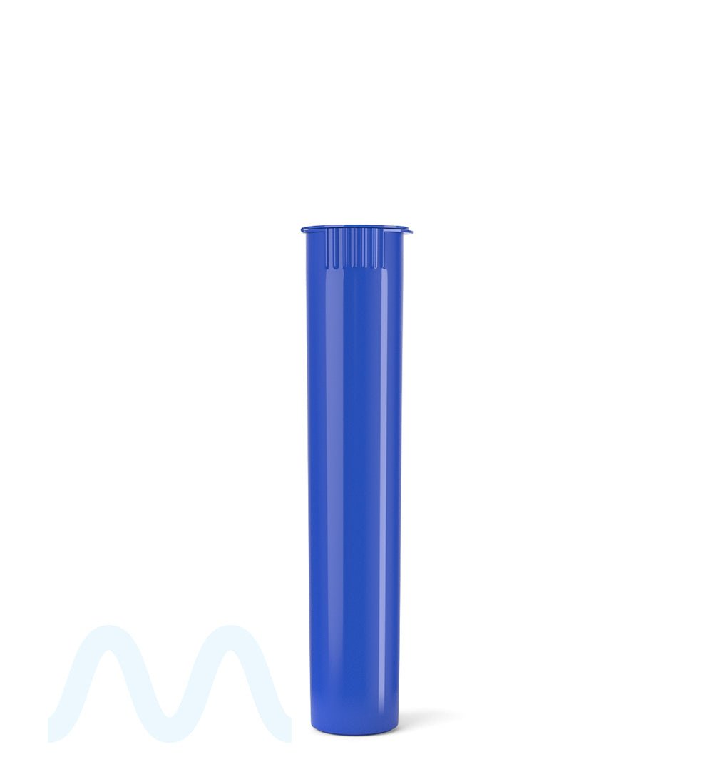 Child Resistant | Pop Top Opaque Plastic Pre - Roll Tubes | 95mm - Blue - 1000 Count - 2