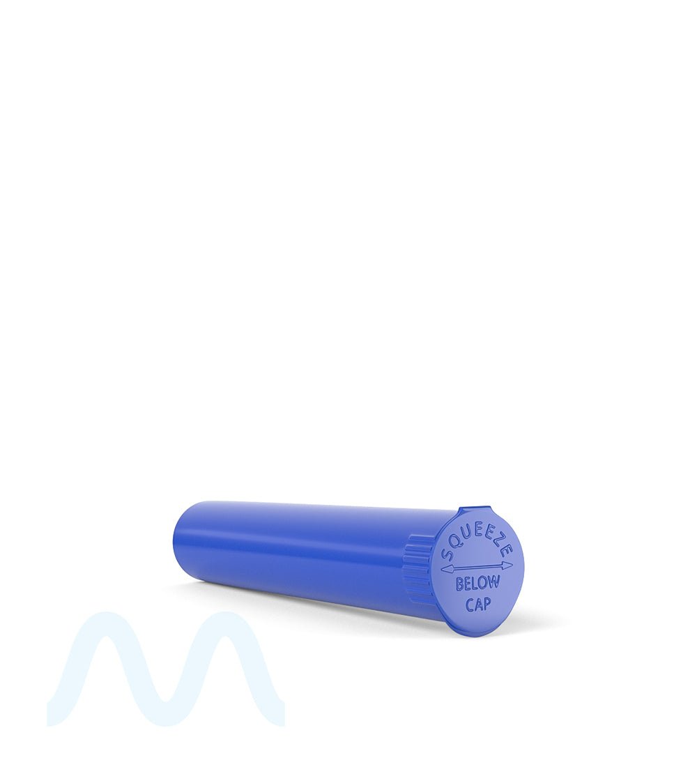 Child Resistant | Pop Top Opaque Plastic Pre - Roll Tubes | 95mm - Blue - 1000 Count - 4