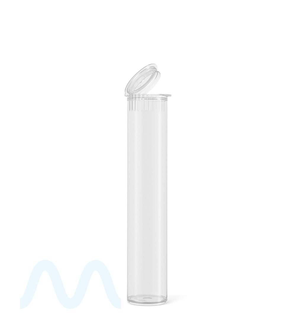 Child Resistant & Sustainable | 100% Biodegradable Pop Top Plastic Pre - Roll Tubes | 95mm - Clear - 1000 Count - 1