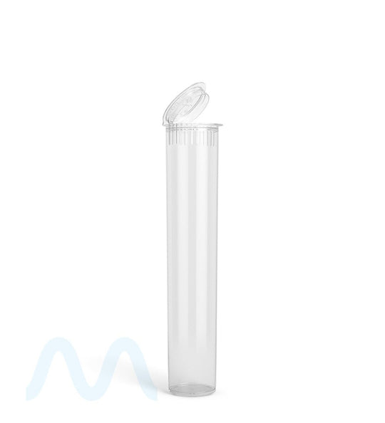 Child Resistant | Pop Top Plastic PCR Pre - Roll Tubes (Open) | 95mm - Clear - 1000 Count - 1