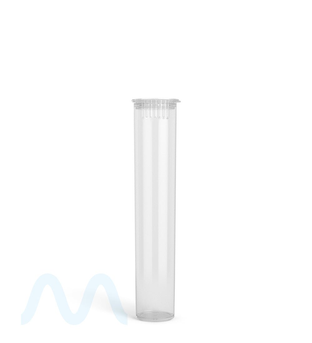 Child Resistant | Pop Top Plastic PCR Pre - Roll Tubes (Open) | 95mm - Clear - 1000 Count - 2