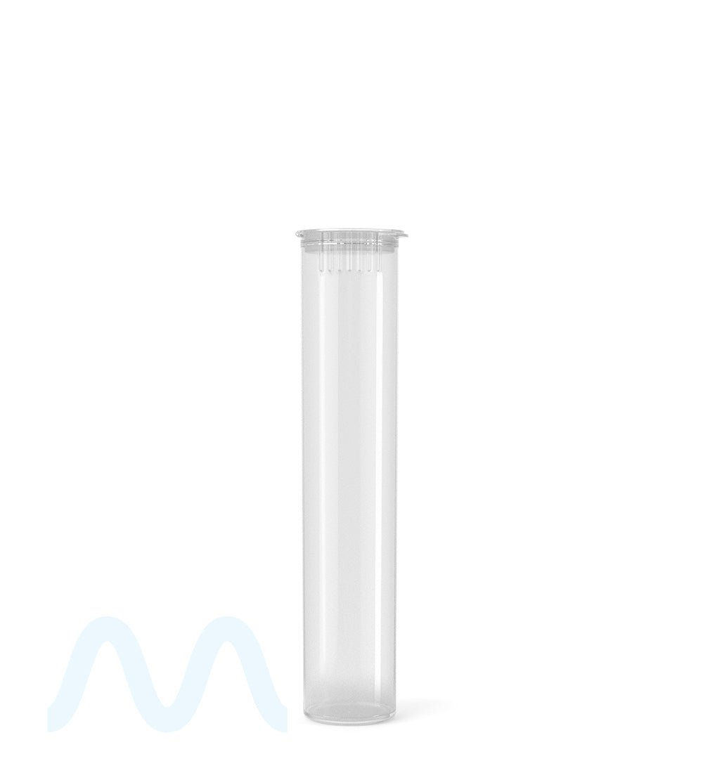 Child Resistant | Pop Top Plastic Pre - Roll Tubes (Open) | 78mm - Clear - 1200 Count - 2