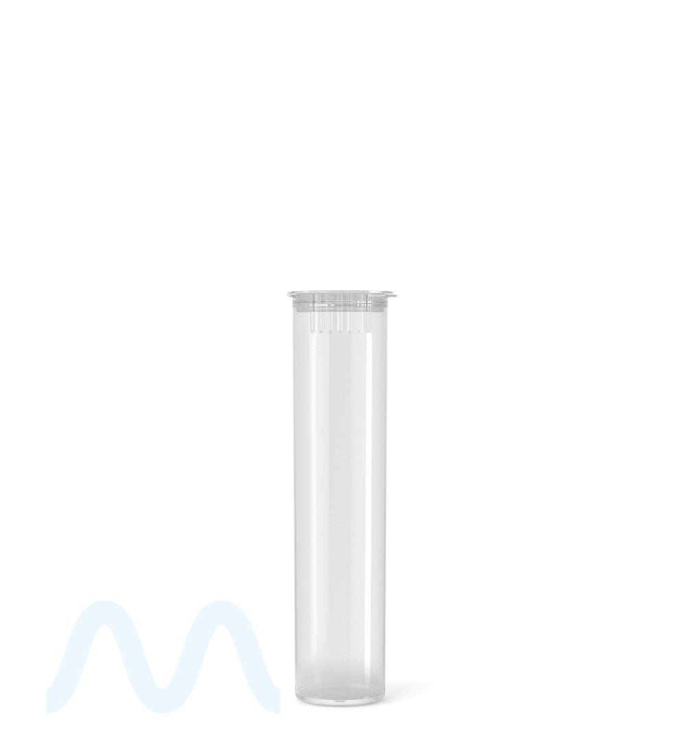 Child Resistant | Pop Top Plastic Pre - Roll Tubes | 80mm - Clear - 1000 Count - 2