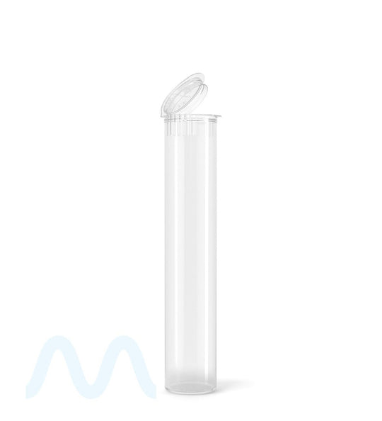 Child Resistant | Pop Top Plastic Pre - Roll Tubes (Open) | 98mm - Clear - 1000 Count - 1