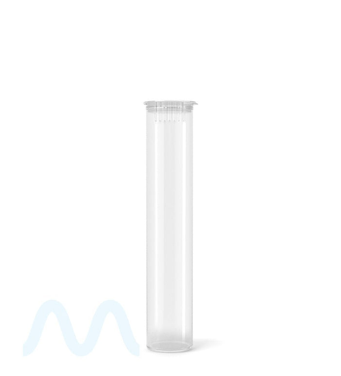 Child Resistant | Pop Top Plastic PCR Pre-Roll Tubes (Open) | 98mm - Clear - 1000 Count Image