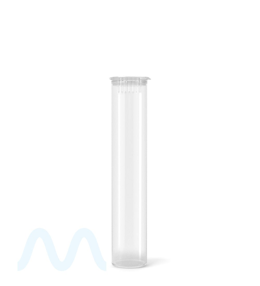 Child Resistant | Pop Top Plastic Pre - Roll Tubes (Open) | 98mm - Clear - 1000 Count - 2