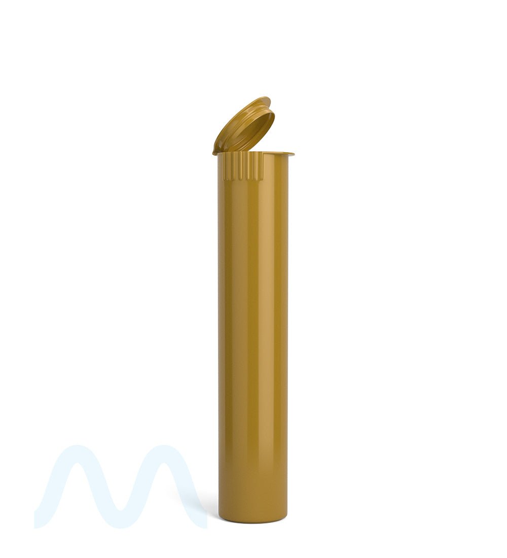 Child Resistant | Pop Top Opaque Plastic Pre - Roll Tubes | 98mm - Gold - 1000 Count - 1