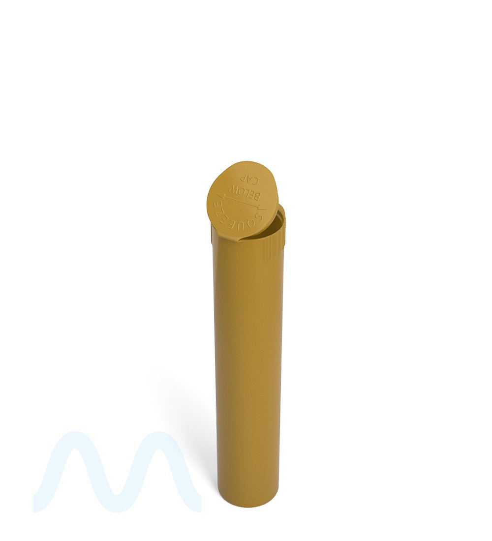 Child Resistant | Pop Top Opaque Plastic Pre - Roll Tubes | 98mm - Gold - 1000 Count - 4