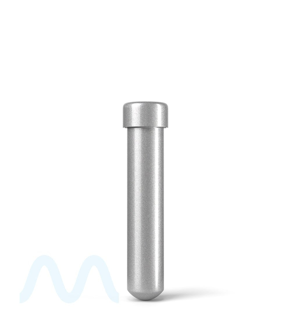 Child Resistant | Push Down and Turn Screw On Opaque Aluminum Metal Pre - Roll Tubes | 95mm - Silver - 250 Count - 1