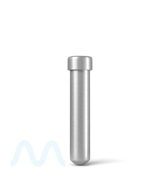 Child Resistant | Push Down and Turn Screw On Opaque Aluminum Metal Pre - Roll Tubes | 95mm - Silver - 250 Count - 1