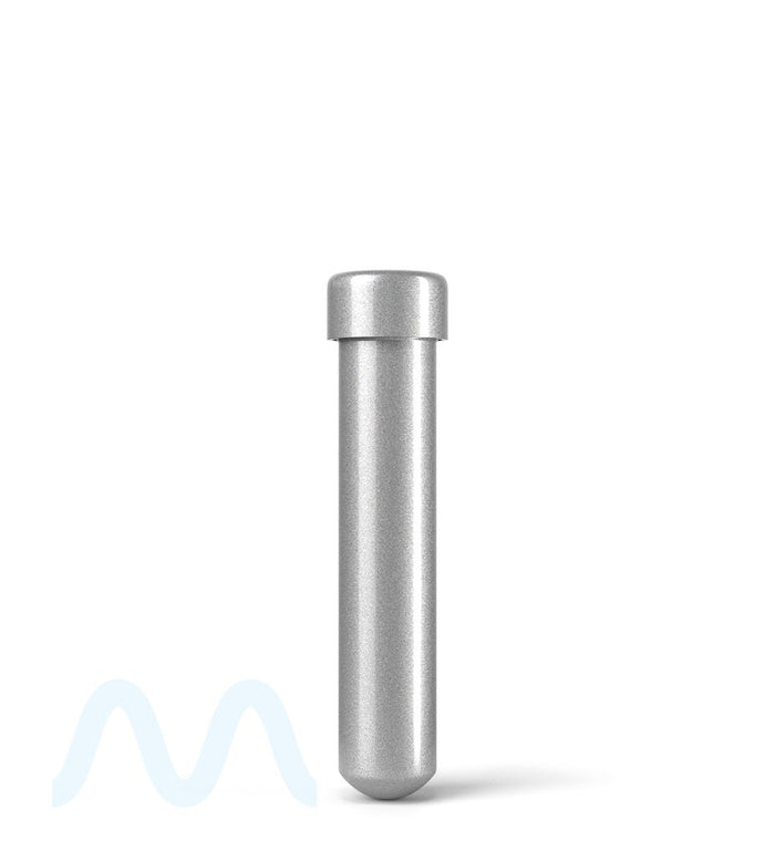 Child Resistant | Push Down and Turn Screw On Opaque Aluminum Metal Pre-Roll Tubes | 95mm - Silver - 250 Count Image