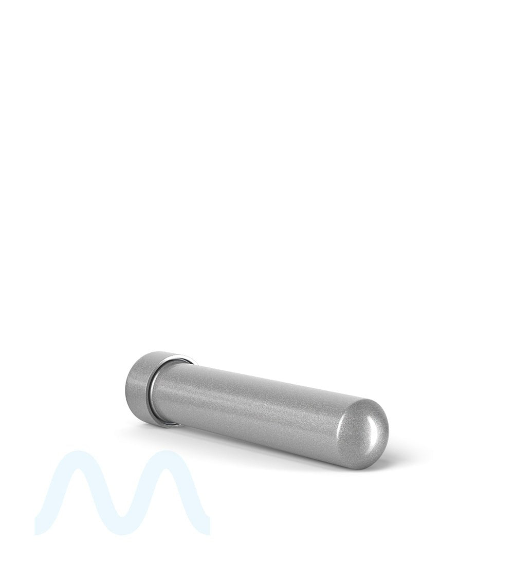 Child Resistant | Push Down and Turn Screw On Opaque Aluminum Metal Pre - Roll Tubes | 95mm - Silver - 250 Count - 6