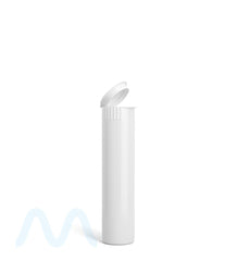 Child Resistant | Pop Top Opaque Plastic Pre-Roll Tubes | 78mm - White - 1200 Count