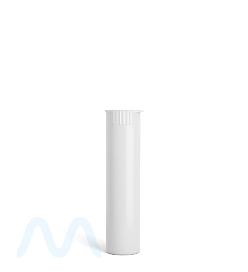 Child Resistant | Pop Top Opaque Plastic Pre - Roll Tubes | 78mm - White - 1200 Count - 2